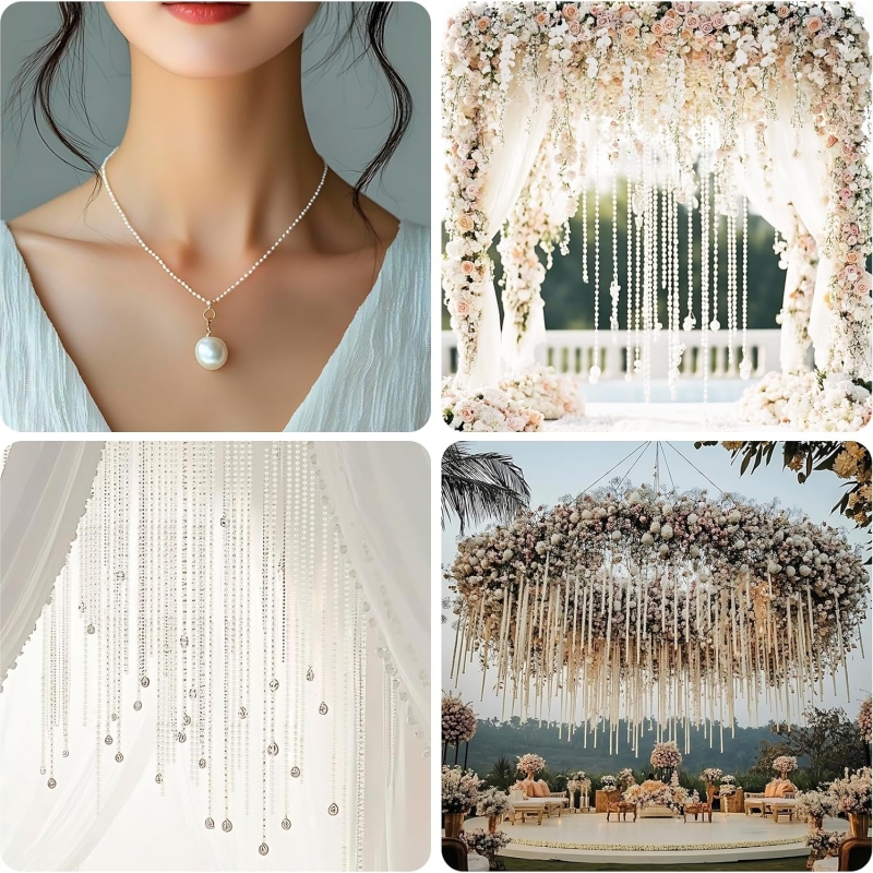 2/5m ABS Imitation Pearl Bead  - đánh giá và giá Pearl Trim Chain