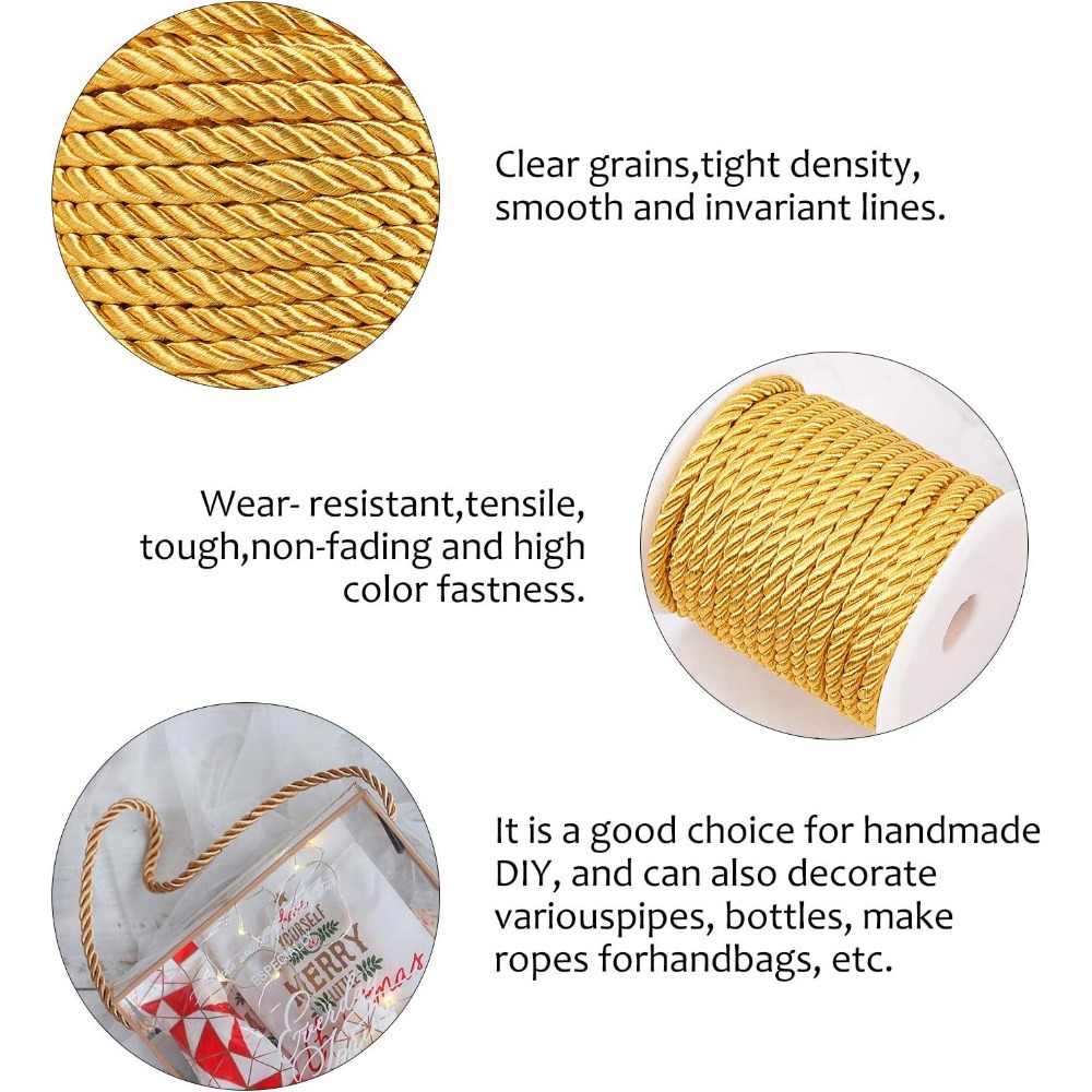 1 Roll 59 Feet Gold Cord 5mm T - đánh giá và giá Cord Trim Twisted