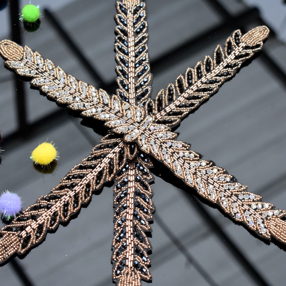 Long leaves leaf handmade appl - đánh giá và giá Beaded Trim Fringe