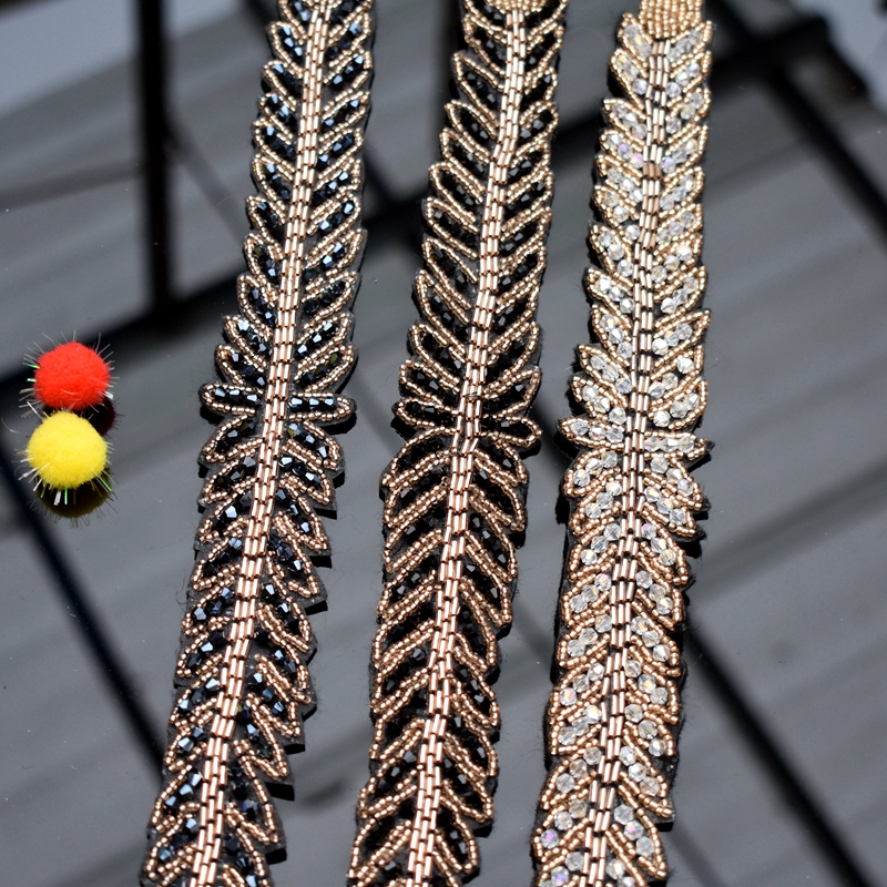 Long leaves leaf handmade appl - đánh giá và giá Beaded Trim Fringe