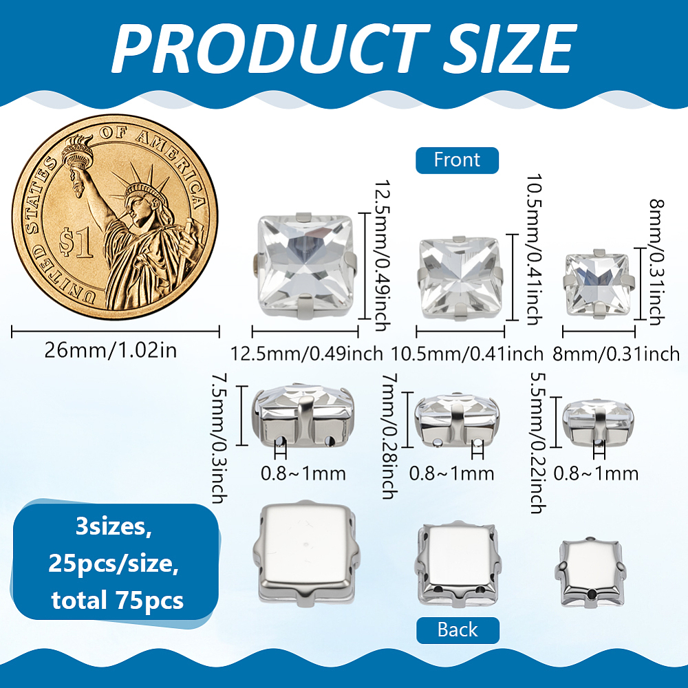 75Pcs Sew on Rhinestone Multi- - đánh giá và giá Sew On Rhinestone