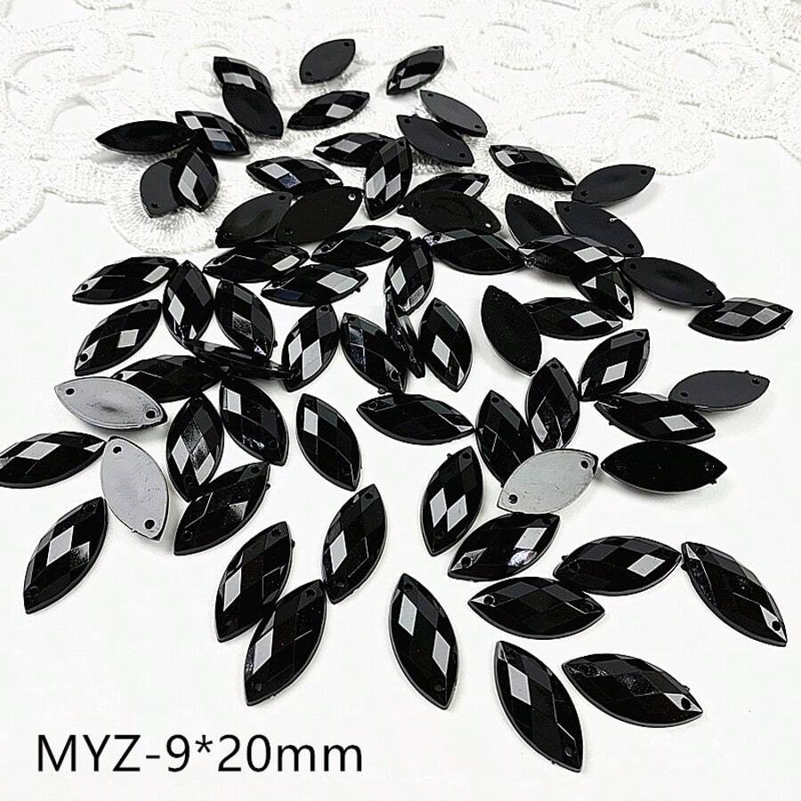 100pcs Mixed Size Black Acryli - đánh giá và giá Sew On Rhinestone