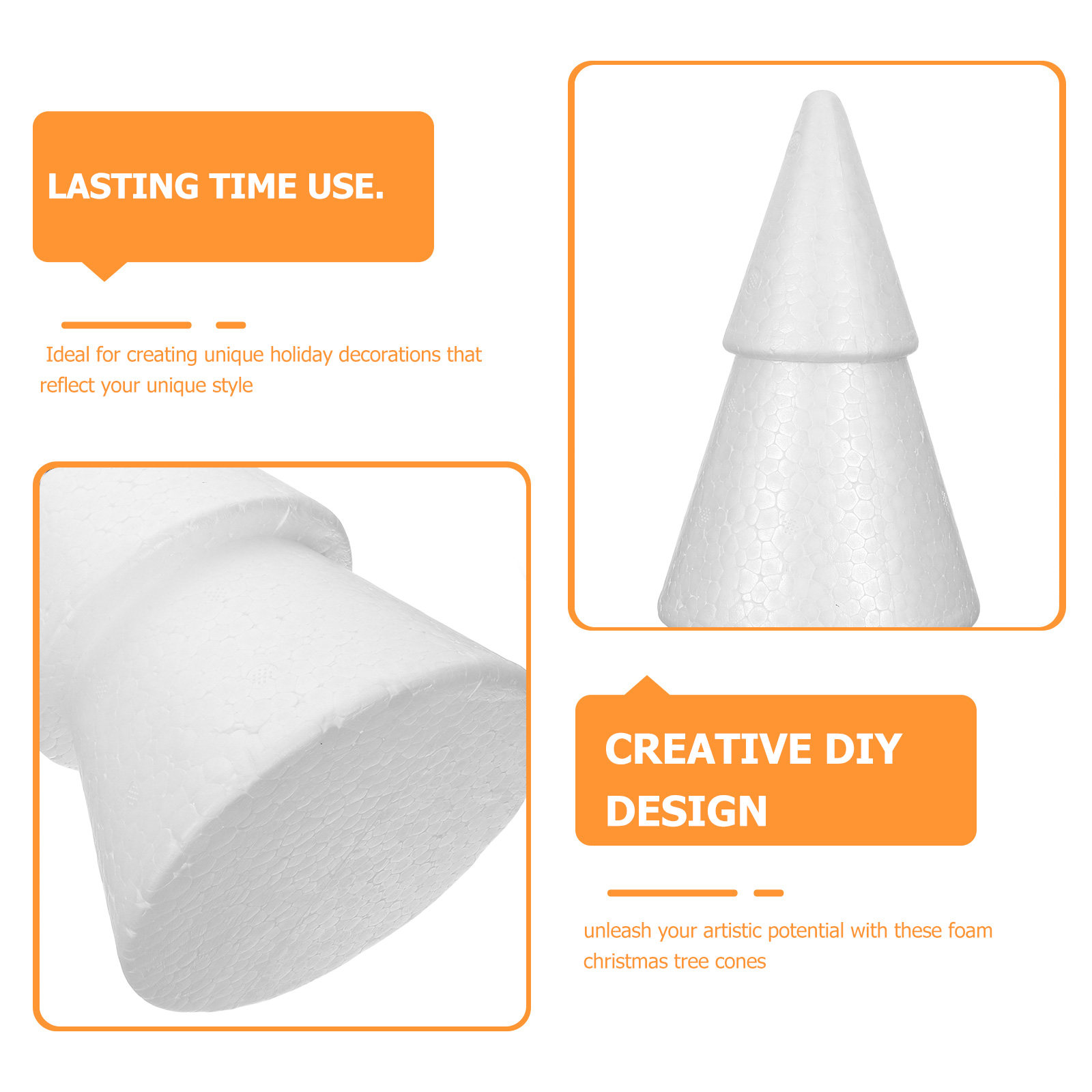6Pcs White Foam Christmas Tree - đánh giá và giá Christmas Craft Embellishment