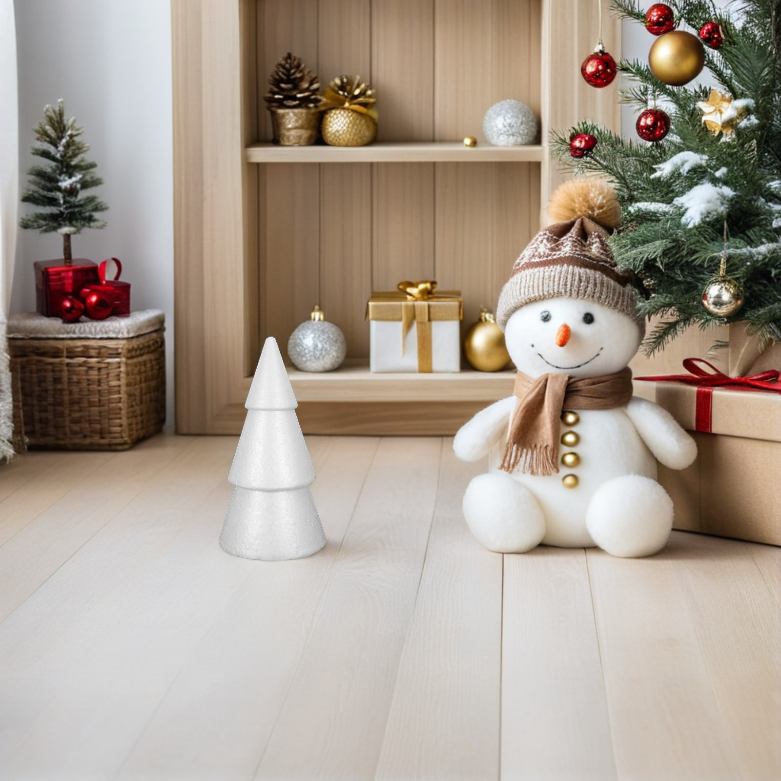 6Pcs White Foam Christmas Tree - đánh giá và giá Christmas Craft Embellishment
