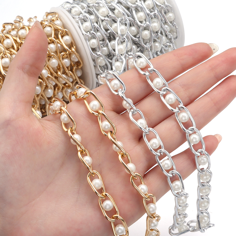 5Yards/Roll Beaded Chain Imita - đánh giá và giá Pearl Trim Chain