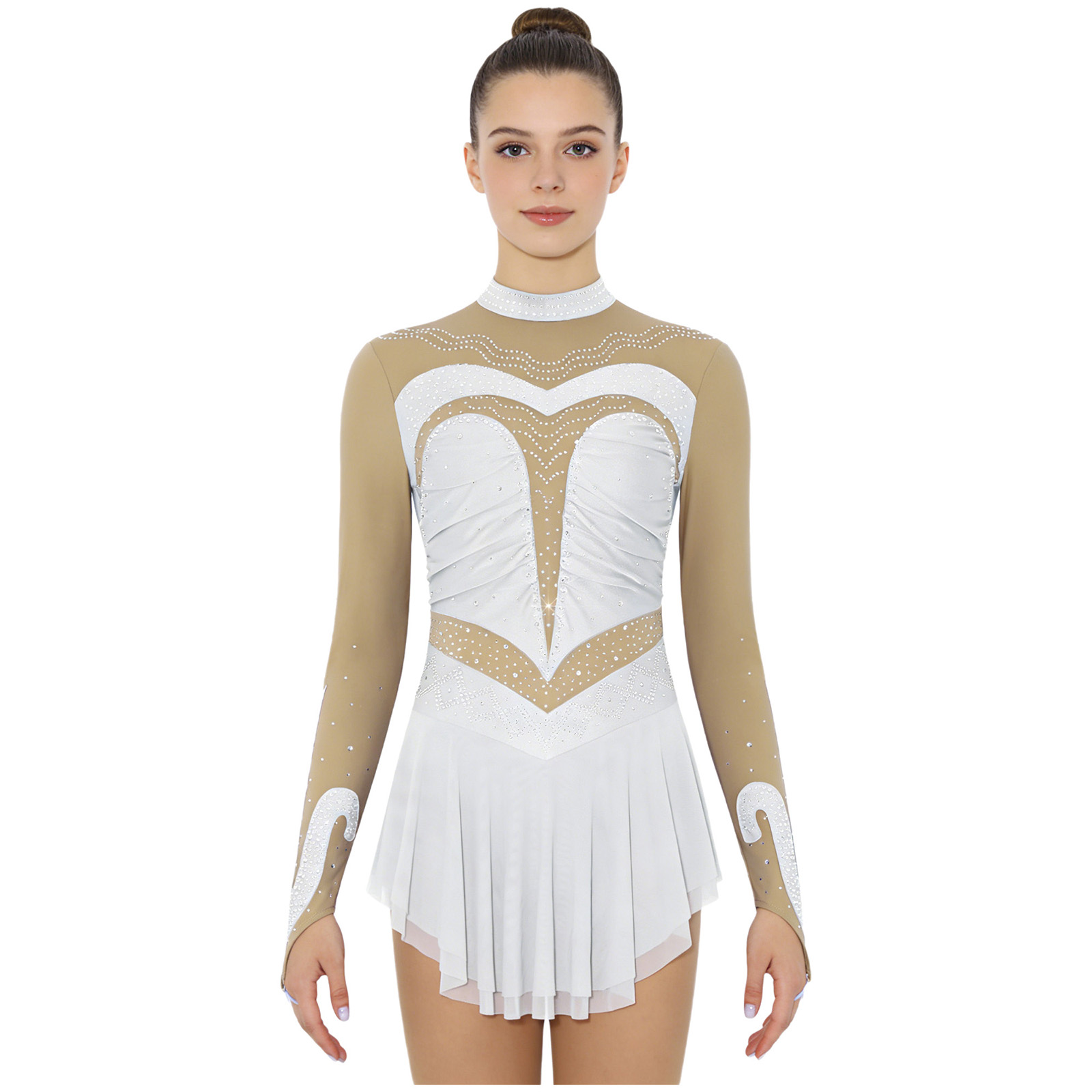 Womens Sheer Mesh Gymnastics B - đánh giá và giá Rhinestone Banding Trim