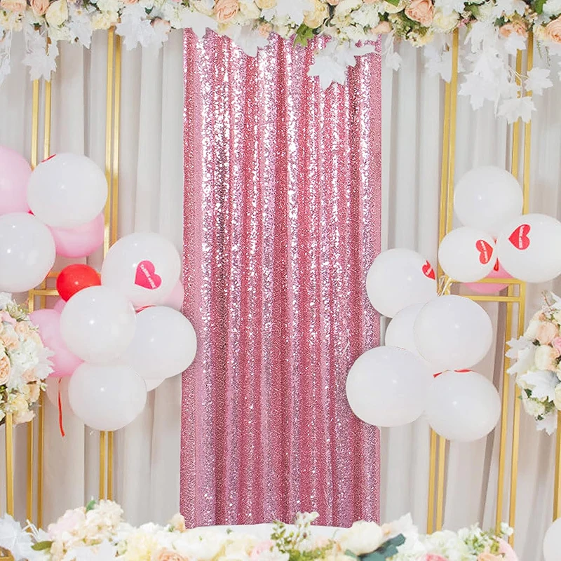 1PC Pink Sequin Backdrop Curta - đánh giá và giá Sequin Fabric Panel