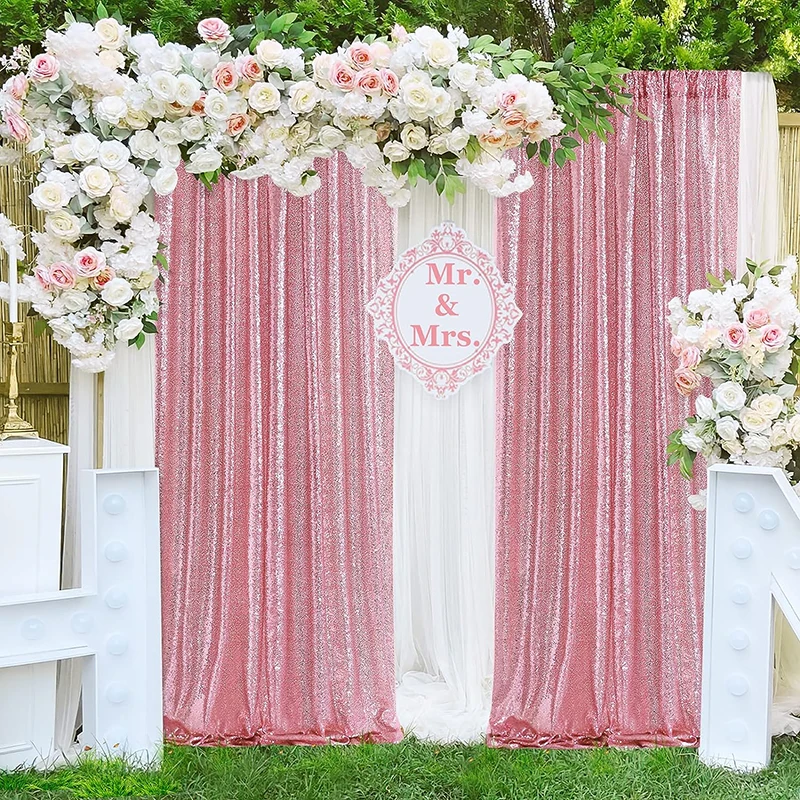 1PC Pink Sequin Backdrop Curta - đánh giá và giá Sequin Fabric Panel