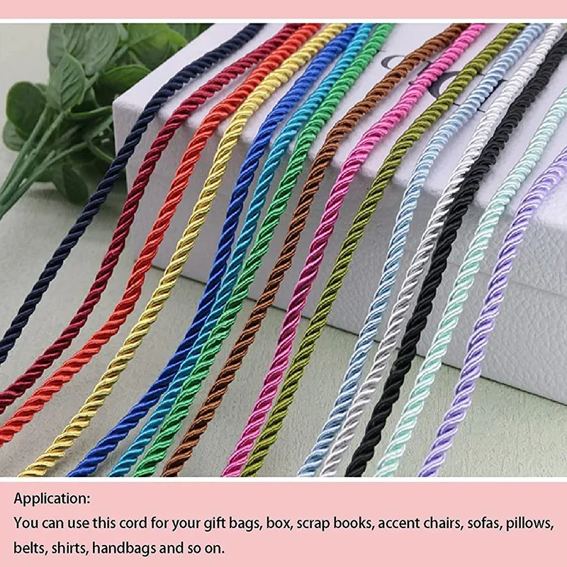 5/10M Silk Rope 3-Ply Braided  - đánh giá và giá Cord Trim Twisted