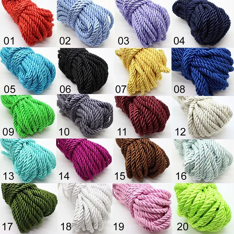5/10M Silk Rope 3-Ply Braided  - đánh giá và giá Cord Trim Twisted