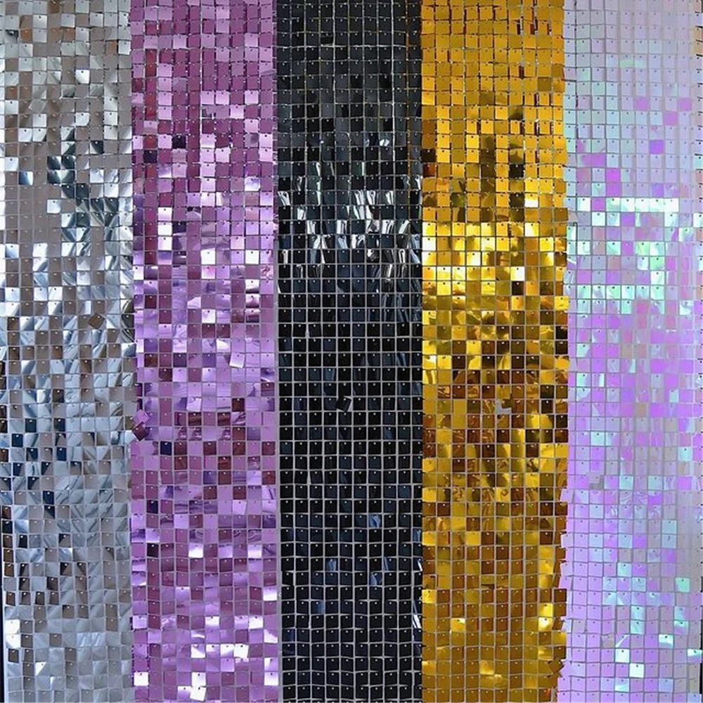 6pcs Shimmer Wall Backdrop Squ - đánh giá và giá Sequin Fabric Panel