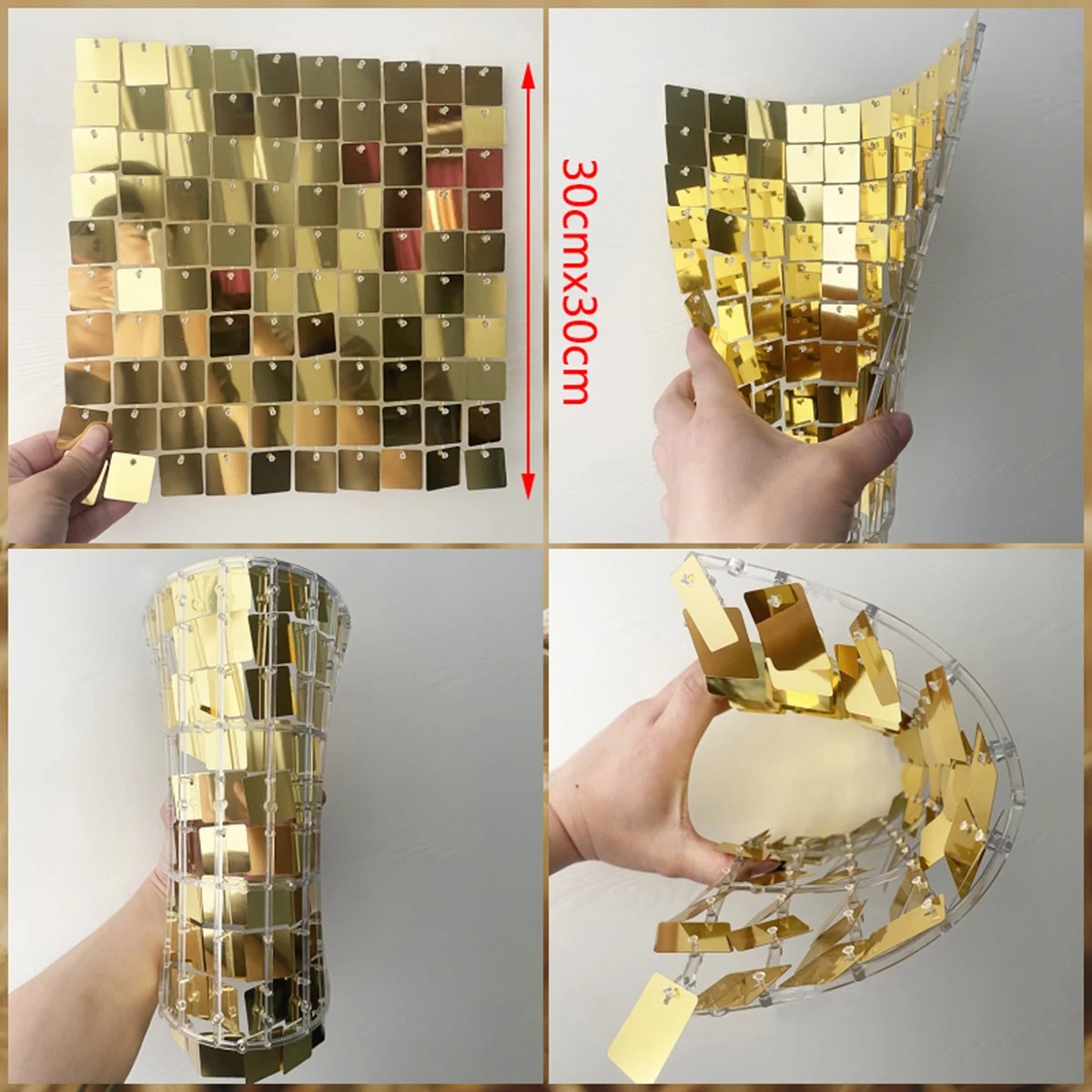 6pcs Shimmer Wall Backdrop Squ - đánh giá và giá Sequin Fabric Panel