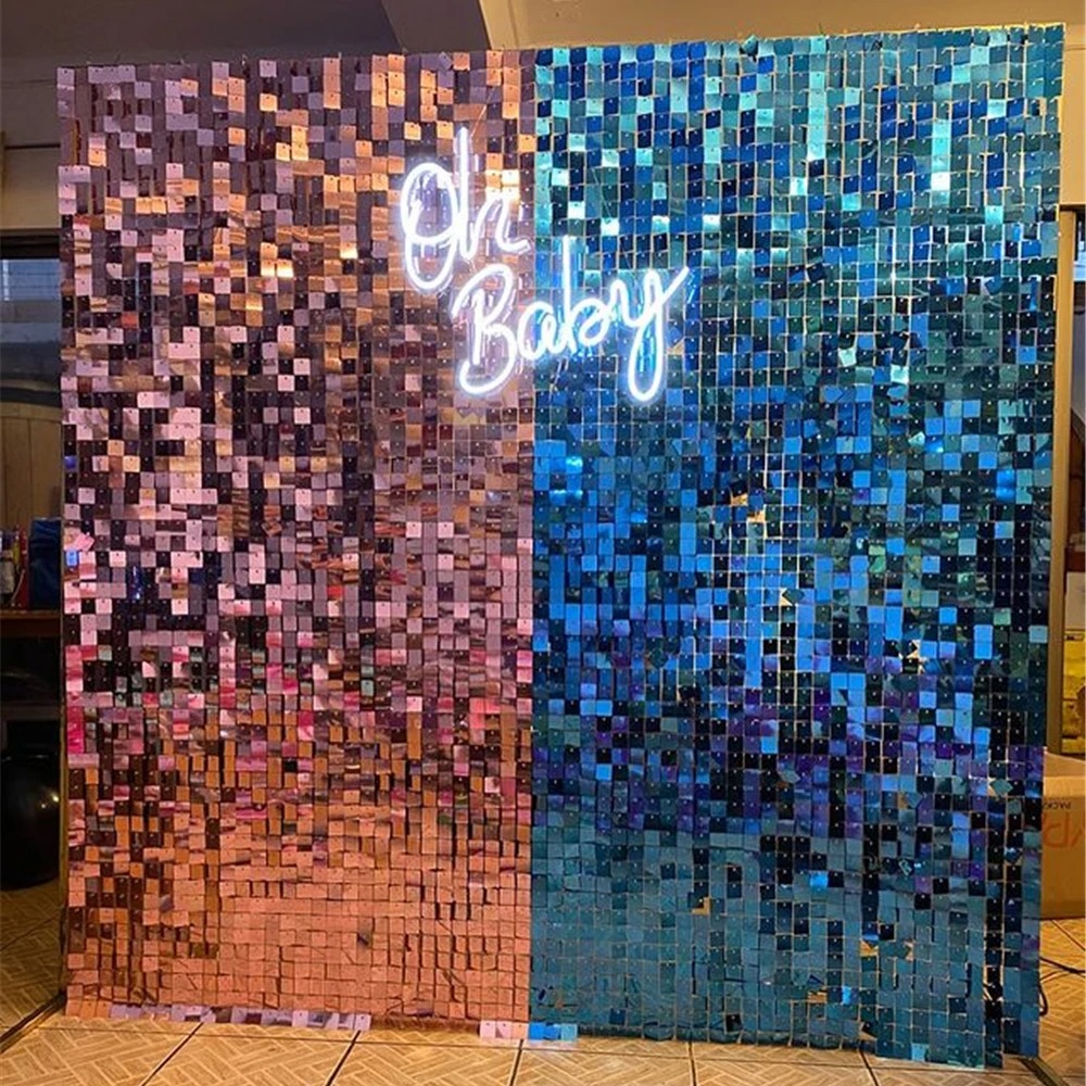 6pcs Shimmer Wall Backdrop Squ - đánh giá và giá Sequin Fabric Panel