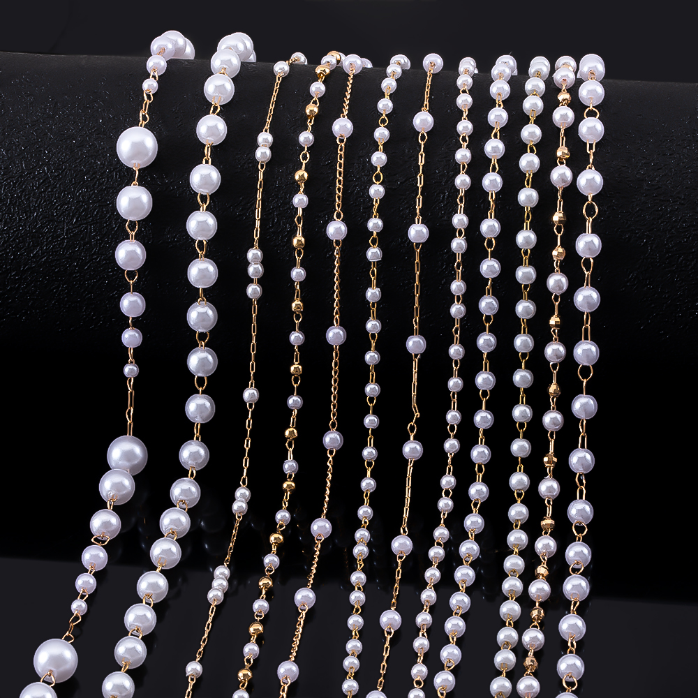 1M Stylish Multi-Style Copper  - đánh giá và giá Pearl Trim Chain