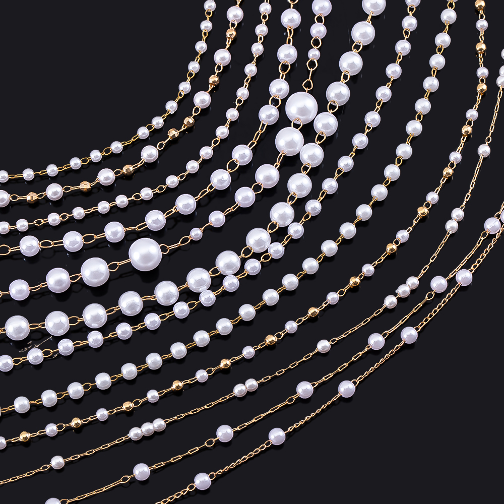 1M Stylish Multi-Style Copper  - đánh giá và giá Pearl Trim Chain