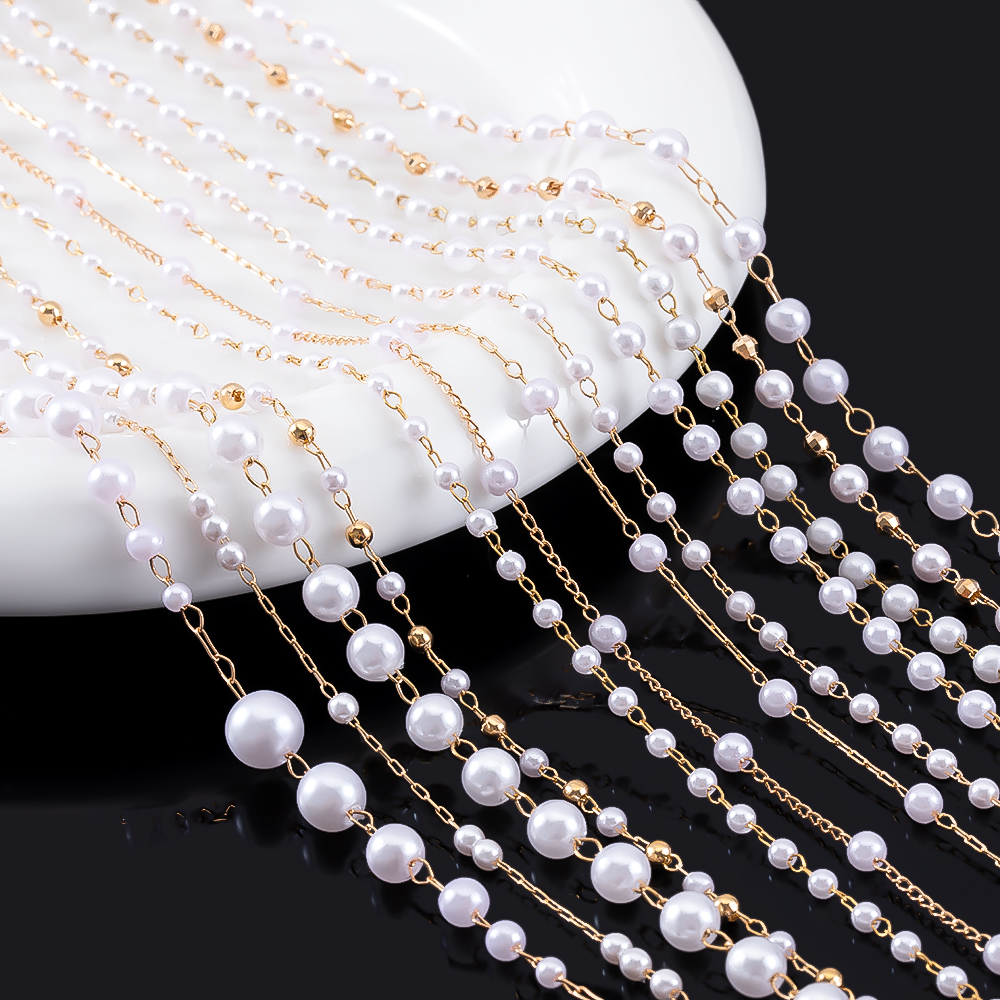 1M Stylish Multi-Style Copper  - đánh giá và giá Pearl Trim Chain