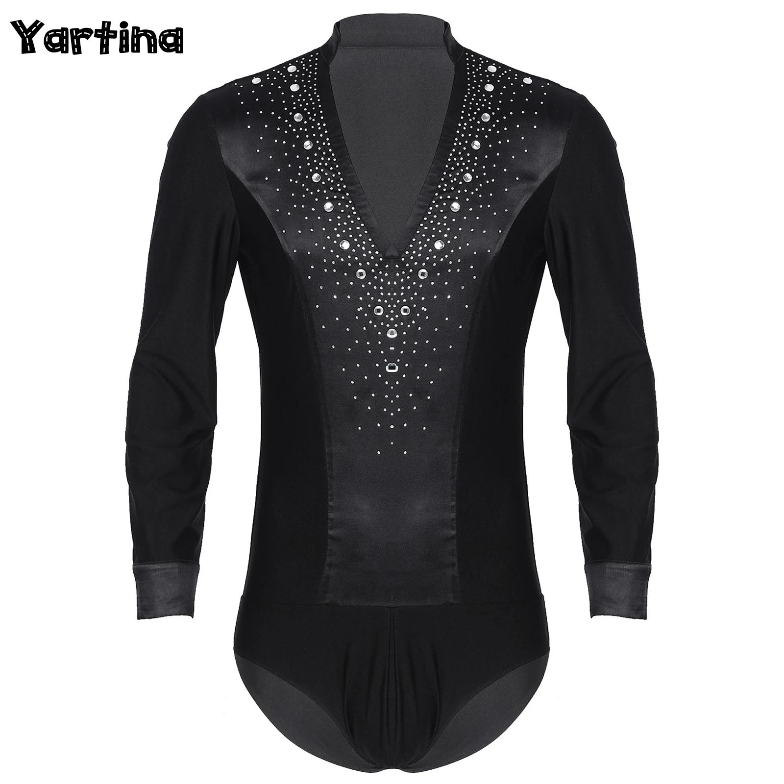 Mens Latin Jazz Dance Leotard  - đánh giá và giá Rhinestone Banding Trim