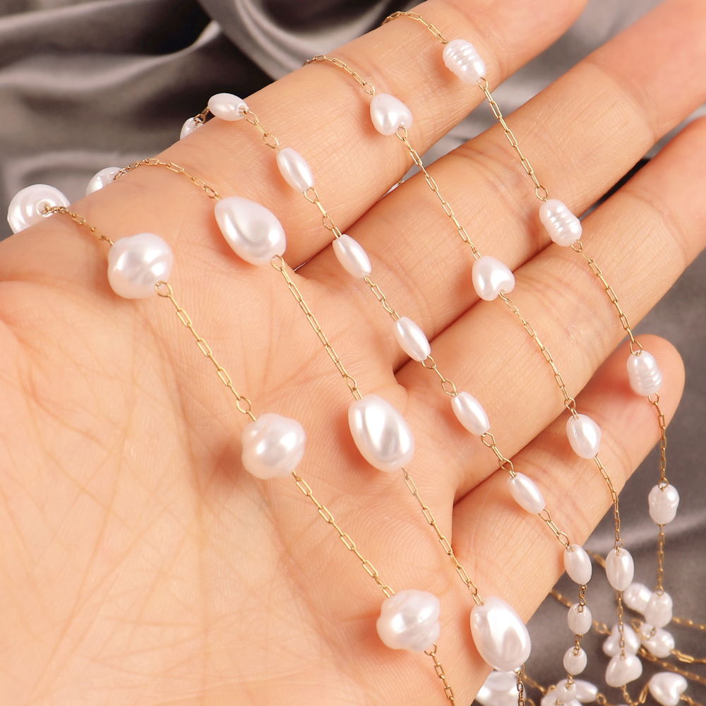 1Meters Stainless Steel Chain  - đánh giá và giá Pearl Trim Chain