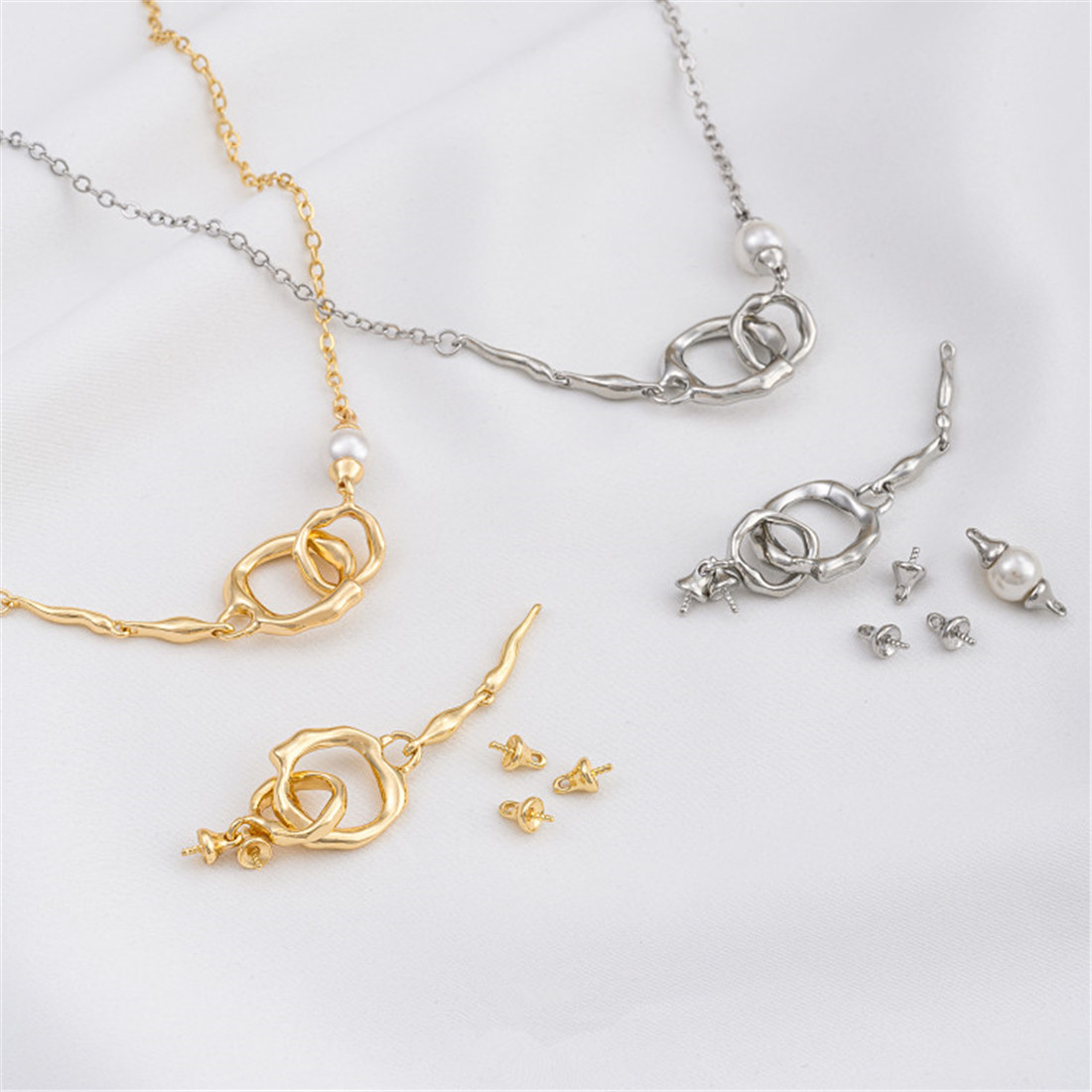 14K Gold-Plated Double-Ring Ne - đánh giá và giá Pearl Trim Chain