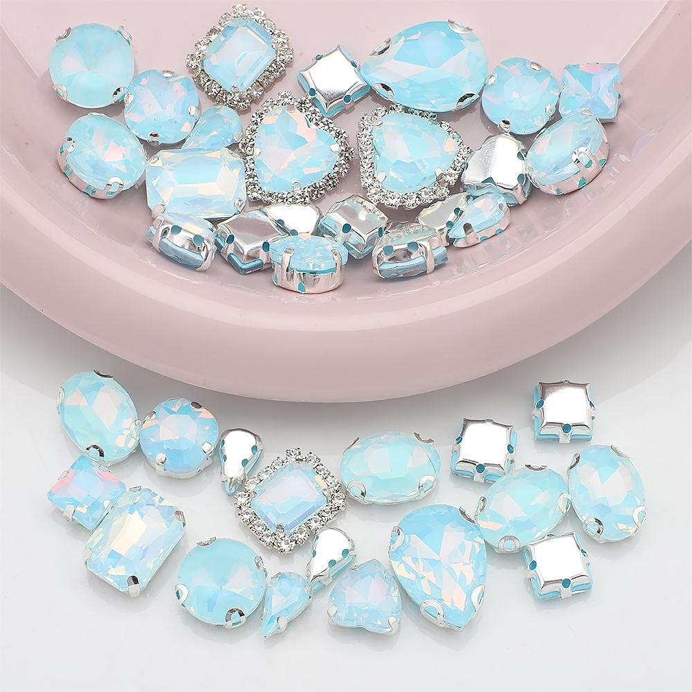 40pcs/bag Mix Shape Opal Glass - đánh giá và giá Sew On Rhinestone