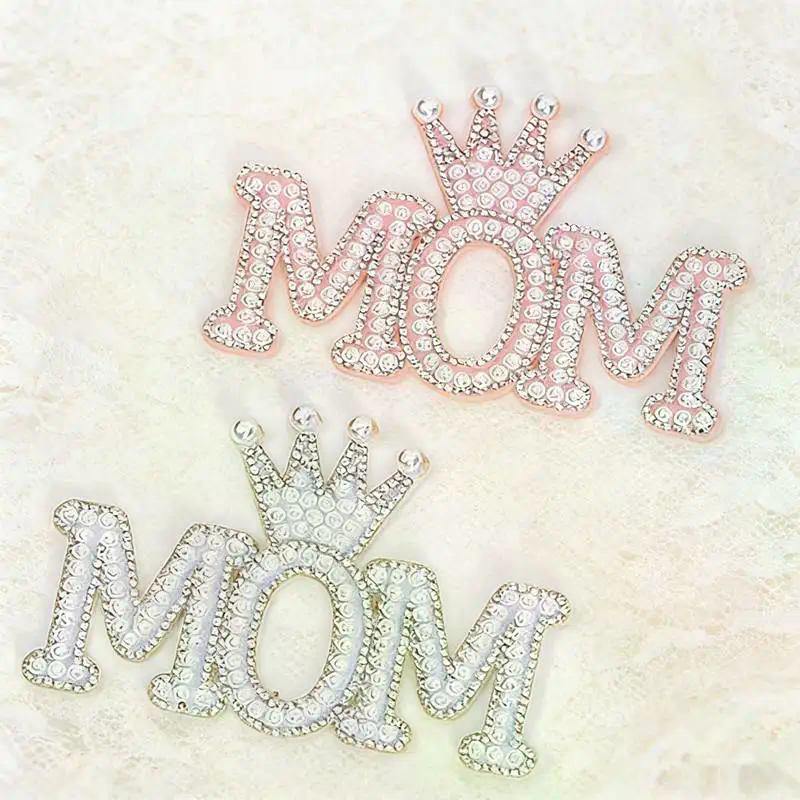 1PC Pearl Crown Mom Letter Pat - đánh giá và giá Sew On Rhinestone