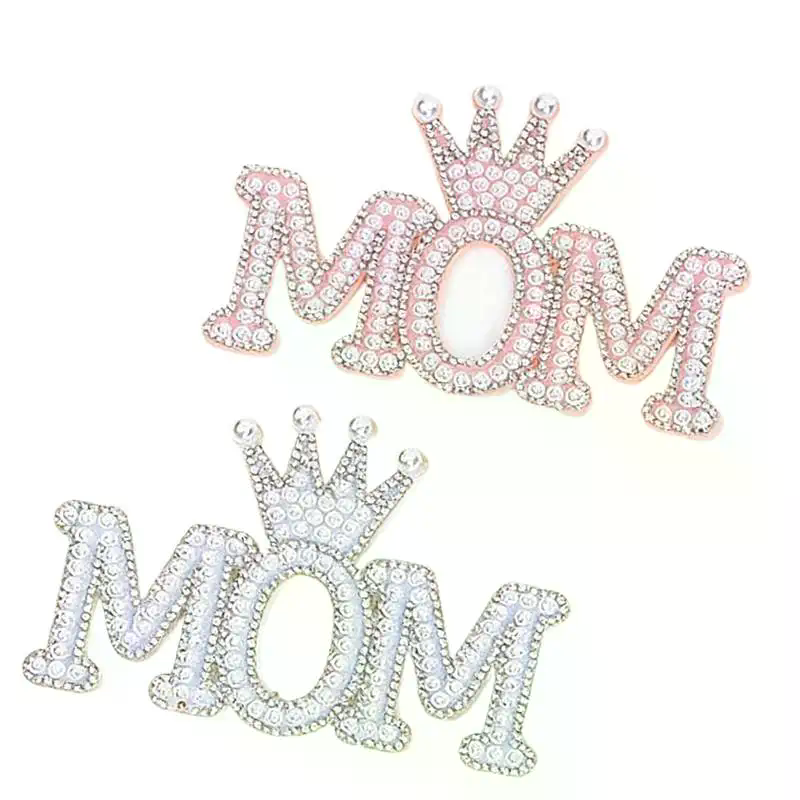 1PC Pearl Crown Mom Letter Pat - đánh giá và giá Sew On Rhinestone