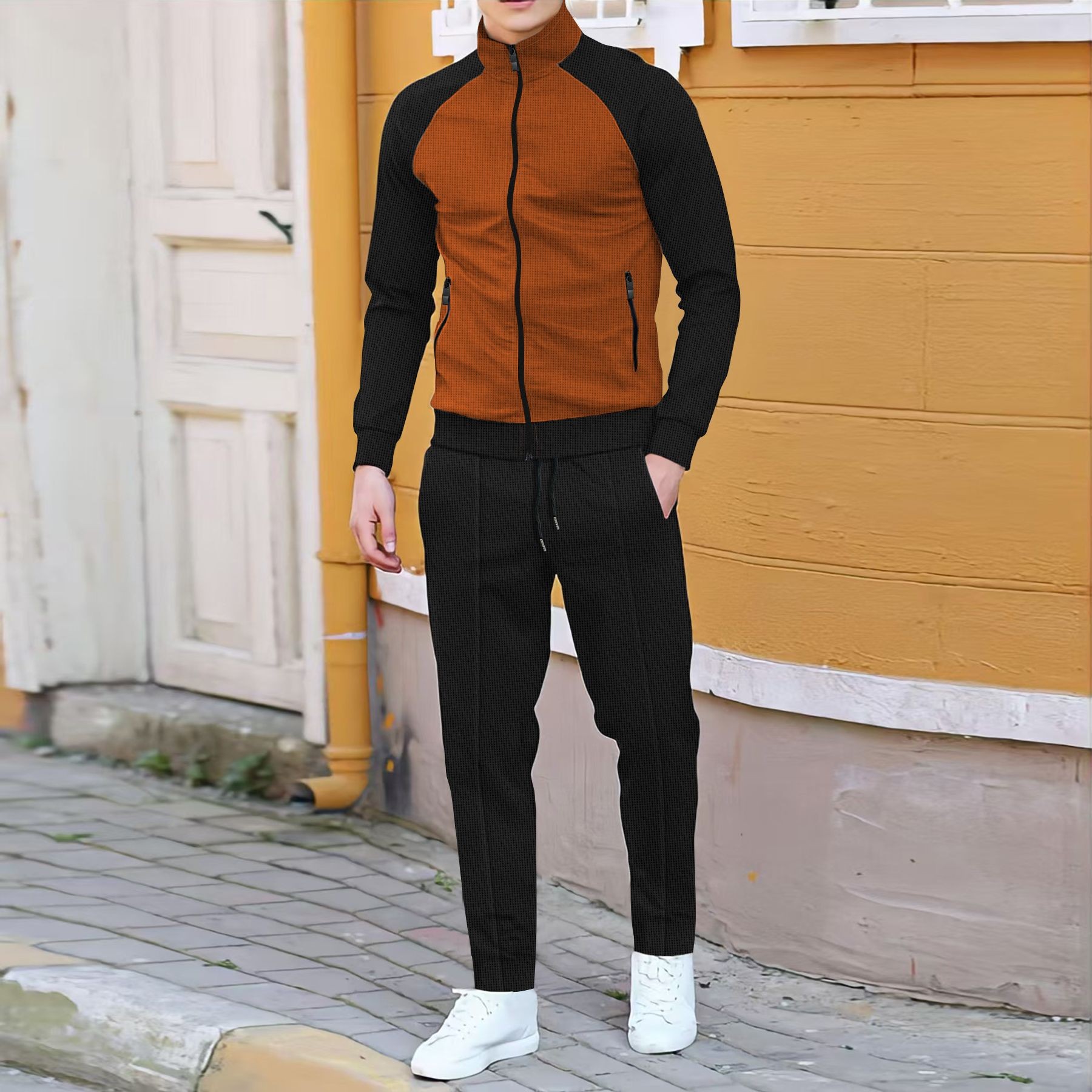 Men Casual Waffle Knit Track S - đánh giá và giá Embellish Knit