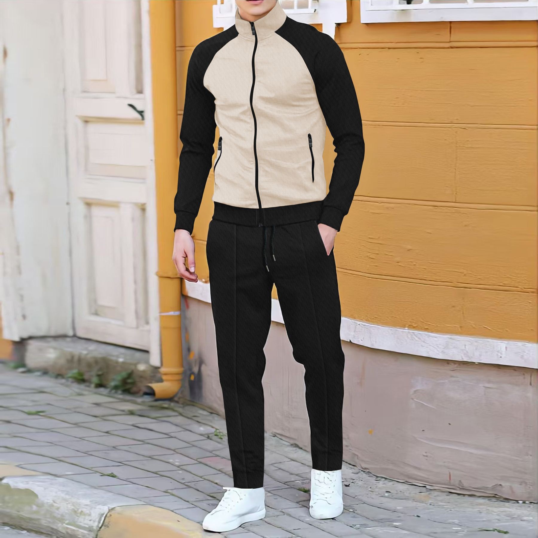Men Casual Waffle Knit Track S - đánh giá và giá Embellish Knit
