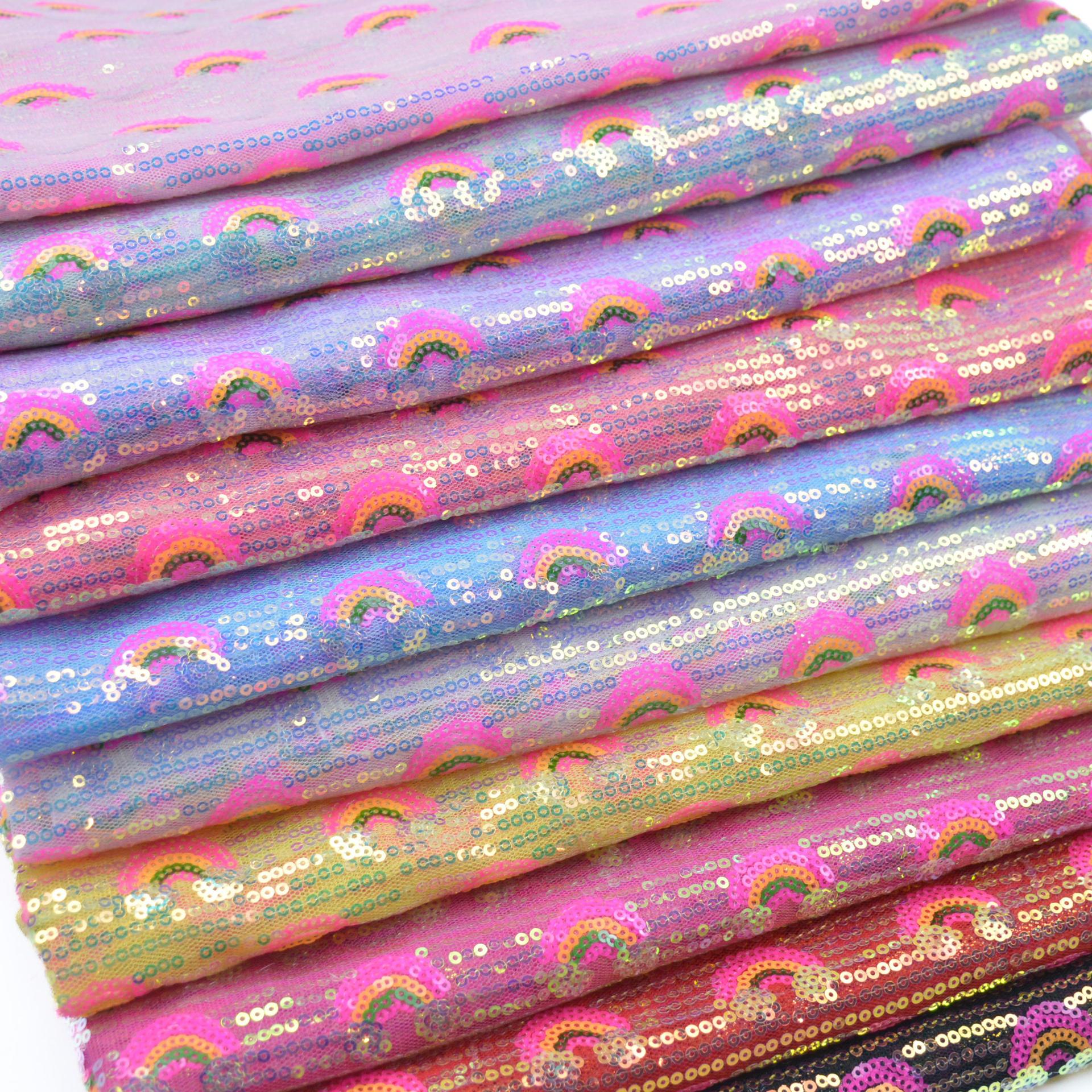 3mm Rainbow Sequin Glitter Fab - đánh giá và giá Sequin Fabric Panel