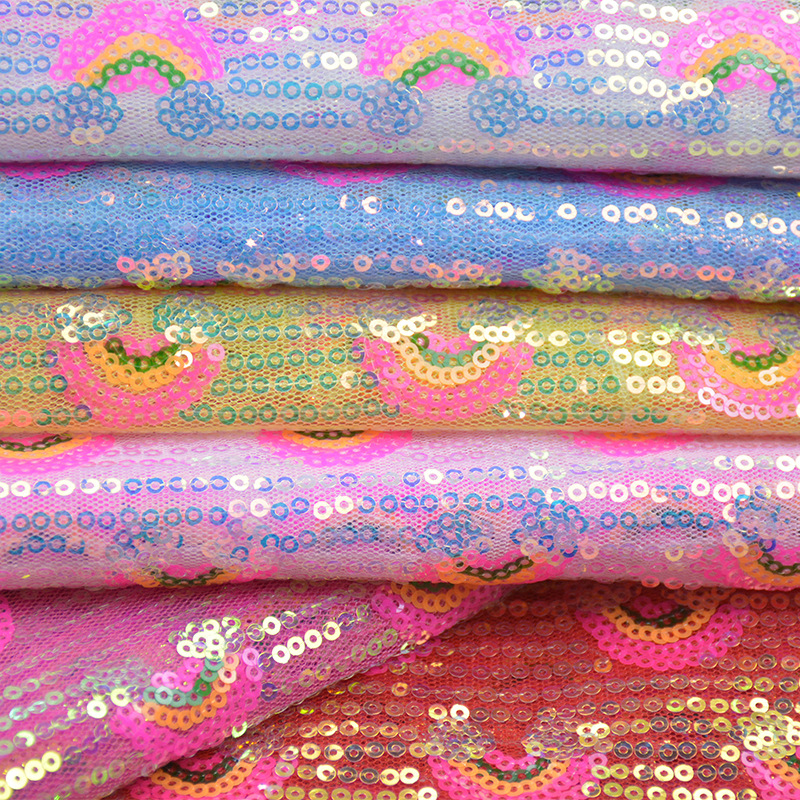3mm Rainbow Sequin Glitter Fab - đánh giá và giá Sequin Fabric Panel