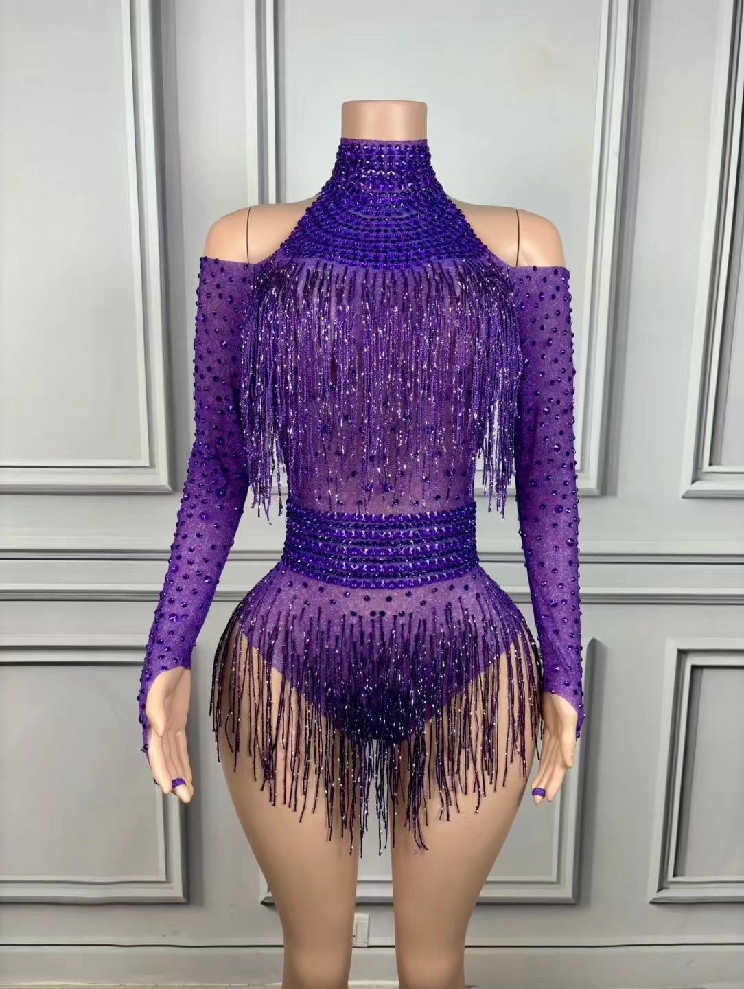 Singer Dancer Costume Sparkly  - đánh giá và giá Rhinestone Banding Trim
