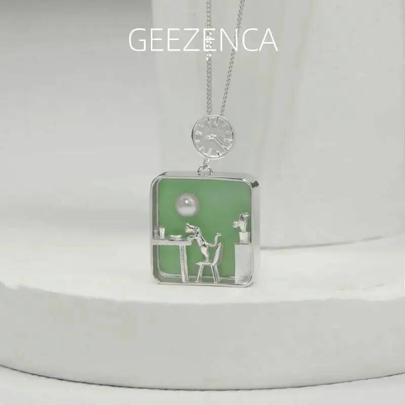 GEEZENCA 925 Sterling Silver G - đánh giá và giá Pearl Trim Chain