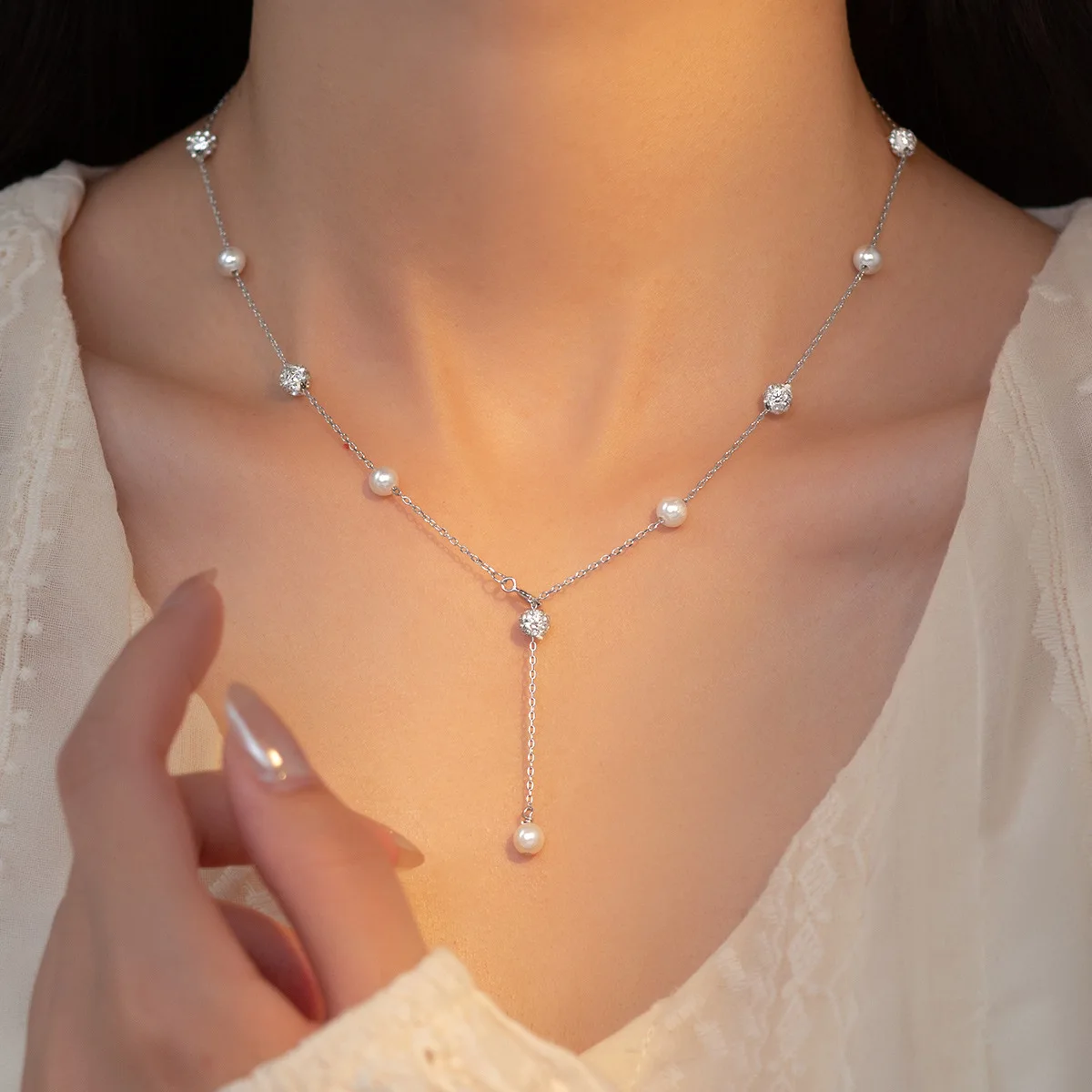 TrustDavis Real 925 Sterling S - đánh giá và giá Pearl Trim Chain