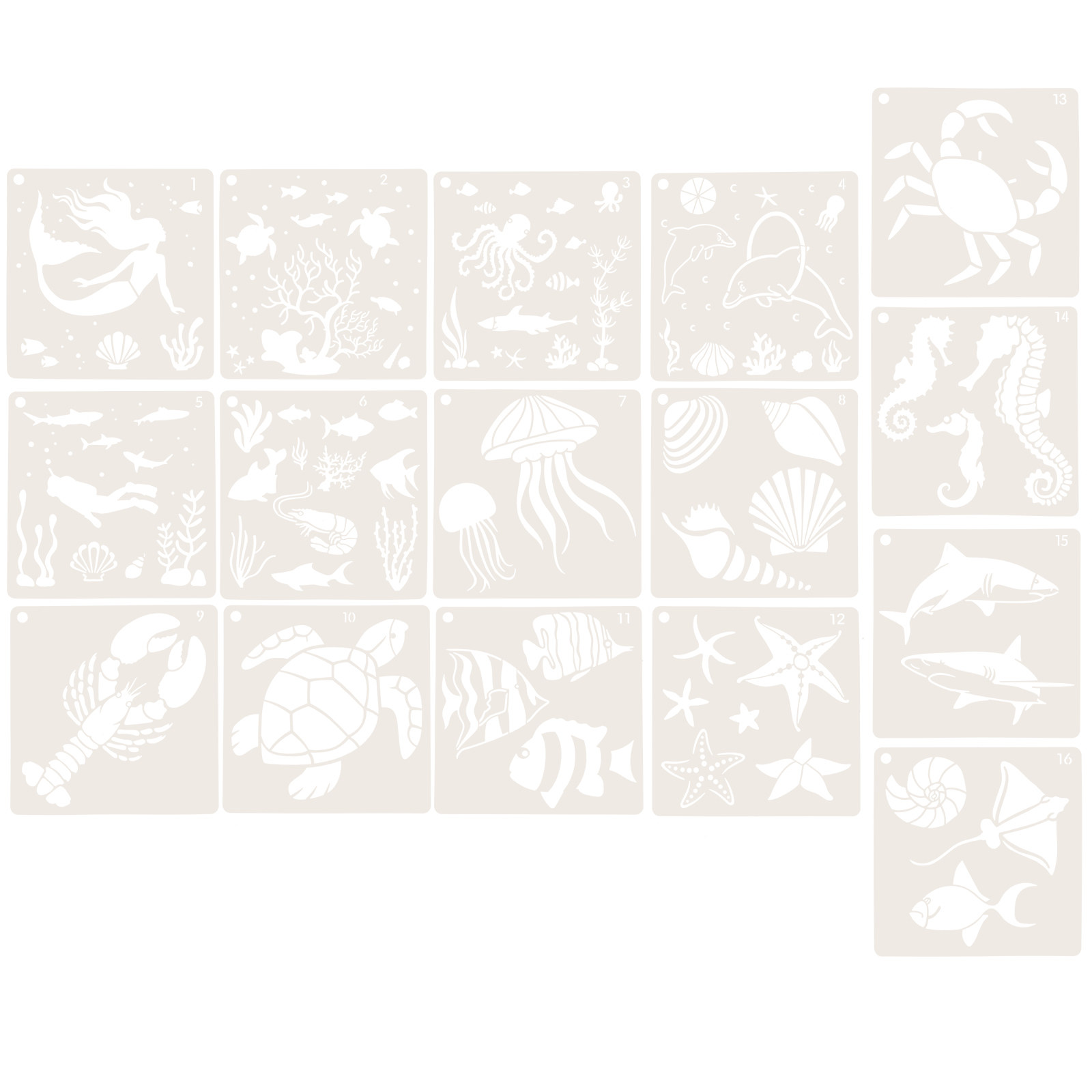 16pcs Ocean World Painting Tem - đánh giá và giá Craft Embellishment World
