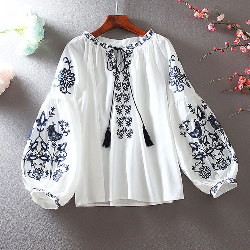 2026 Women's Retro Blouse Nati - đánh giá và giá Tassel Fringe Trim
