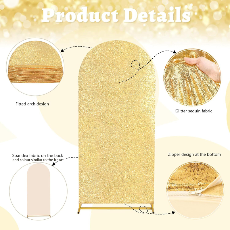 4 Colors 7 Sizes Sequin Arch F - đánh giá và giá Sequin Fabric Panel